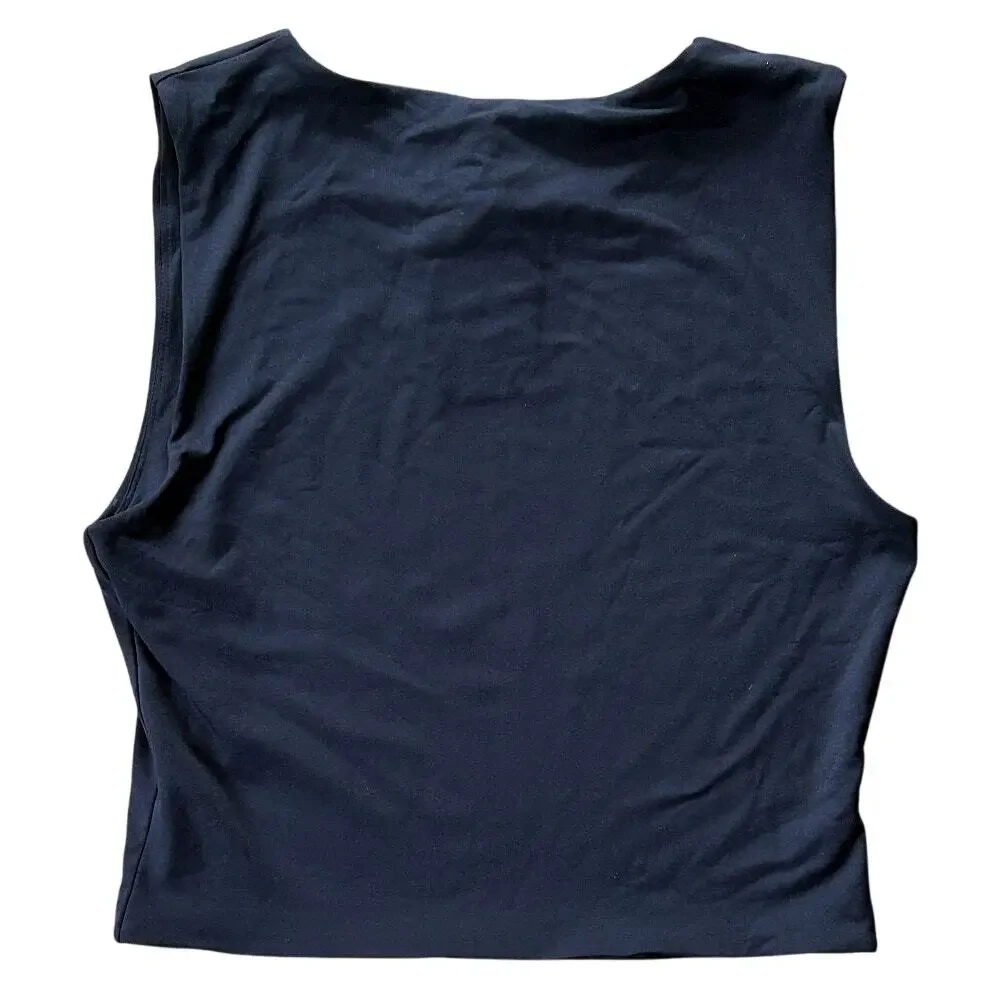NWT Second Skin by RD Style Roxanna Crew Neck Black Shell Tank Top Large